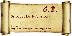 Orlovszky Márton névjegykártya